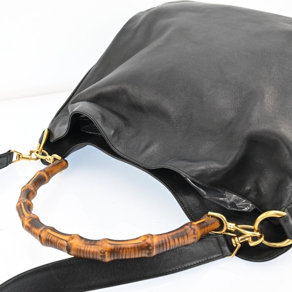Auth Gucci Bamboo 2Way Shoulder Bag #47302G16B - Picture 7 of 12